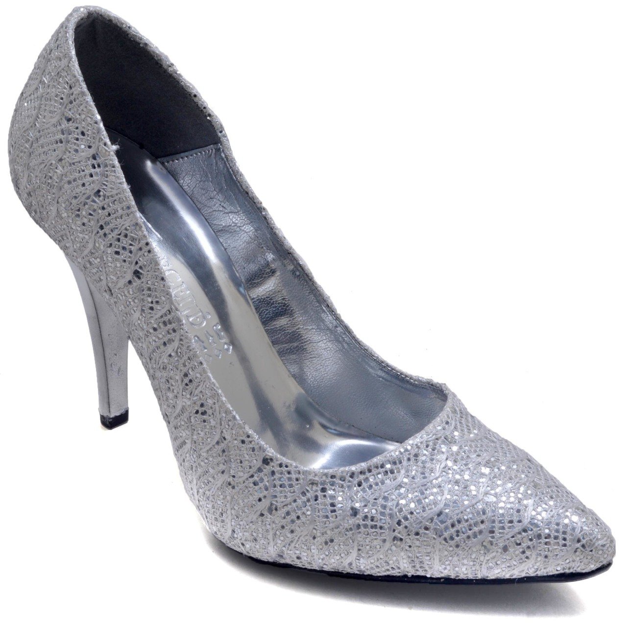 239-SR Desenli Sivri Uç Model Kadın Stiletto - Gri