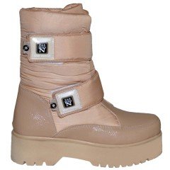 Kadın  Kışlık Fashion Bot Atkılı - Kraft/Bej