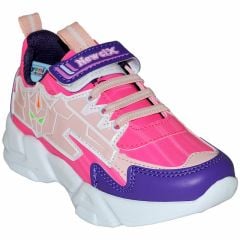 049 - NewciX Filet Spor Ayakkabı - Pembe/Bej/Menekşe