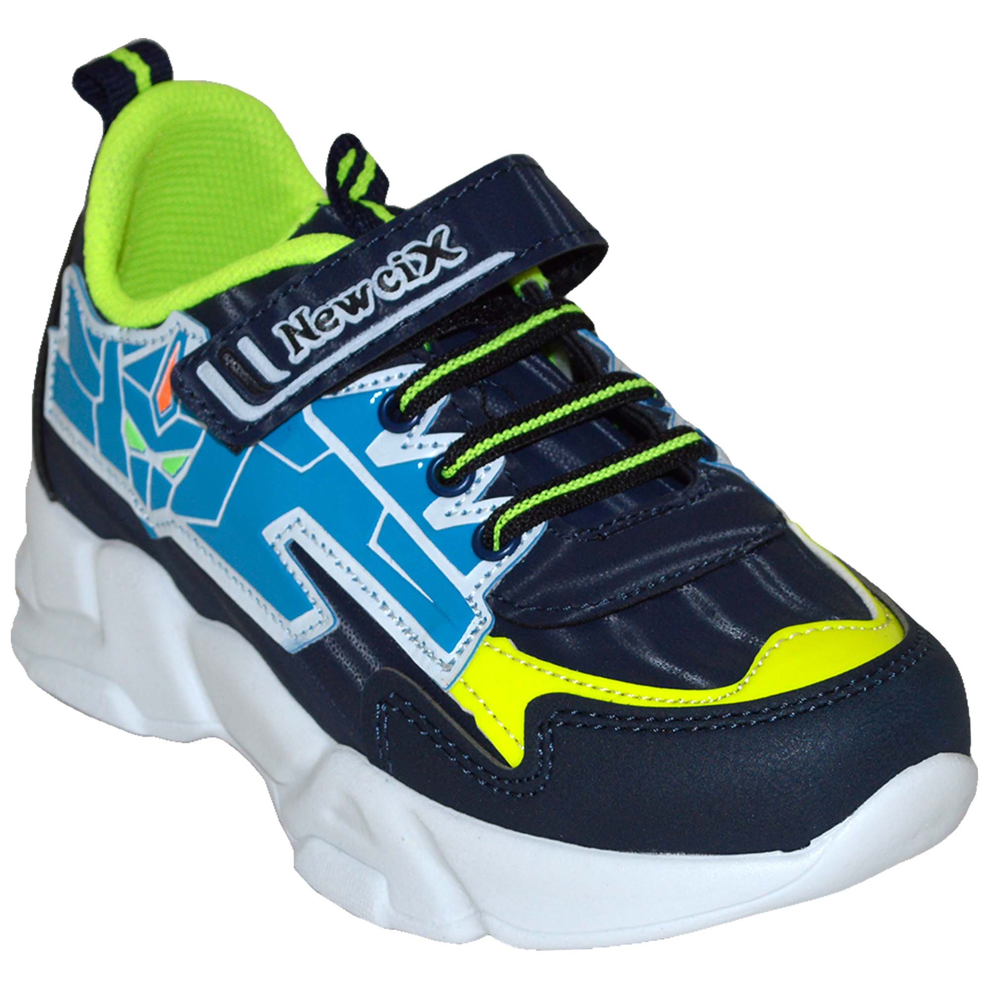 049 - NewciX Patik Spor Ayakkabı - Lacivert/Mavi/Sarı