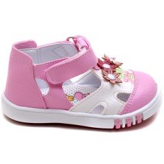 SB-112 Yeni Doğan Kız Çocuk Sandalet - Pembe/Beyaz