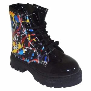 Desenli Patik bot - Siyah/Multicolor