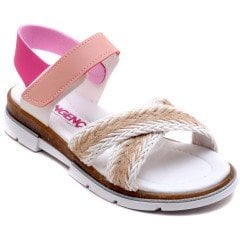 SG-873 Kız Çocuk Filet Sandalet - Pembe