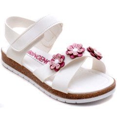 SG-881 Kız Çocuk Filet Sandalet - Beyaz