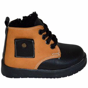 Desenli Bebe Botu - Siyah/Taba