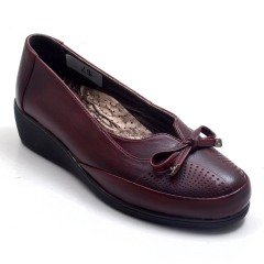 637-AX Fiyonk Anne Model Günlük Kadın Ayakkabı - Bordo