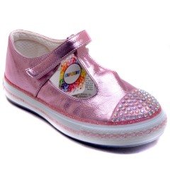 V-65 Taşlı Patik Okulluk Ayakkabı - Pembe